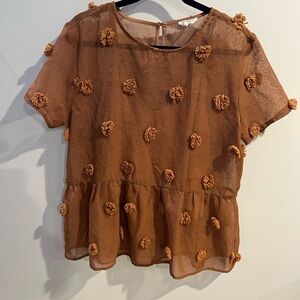 Entro Brown Textured Blouse